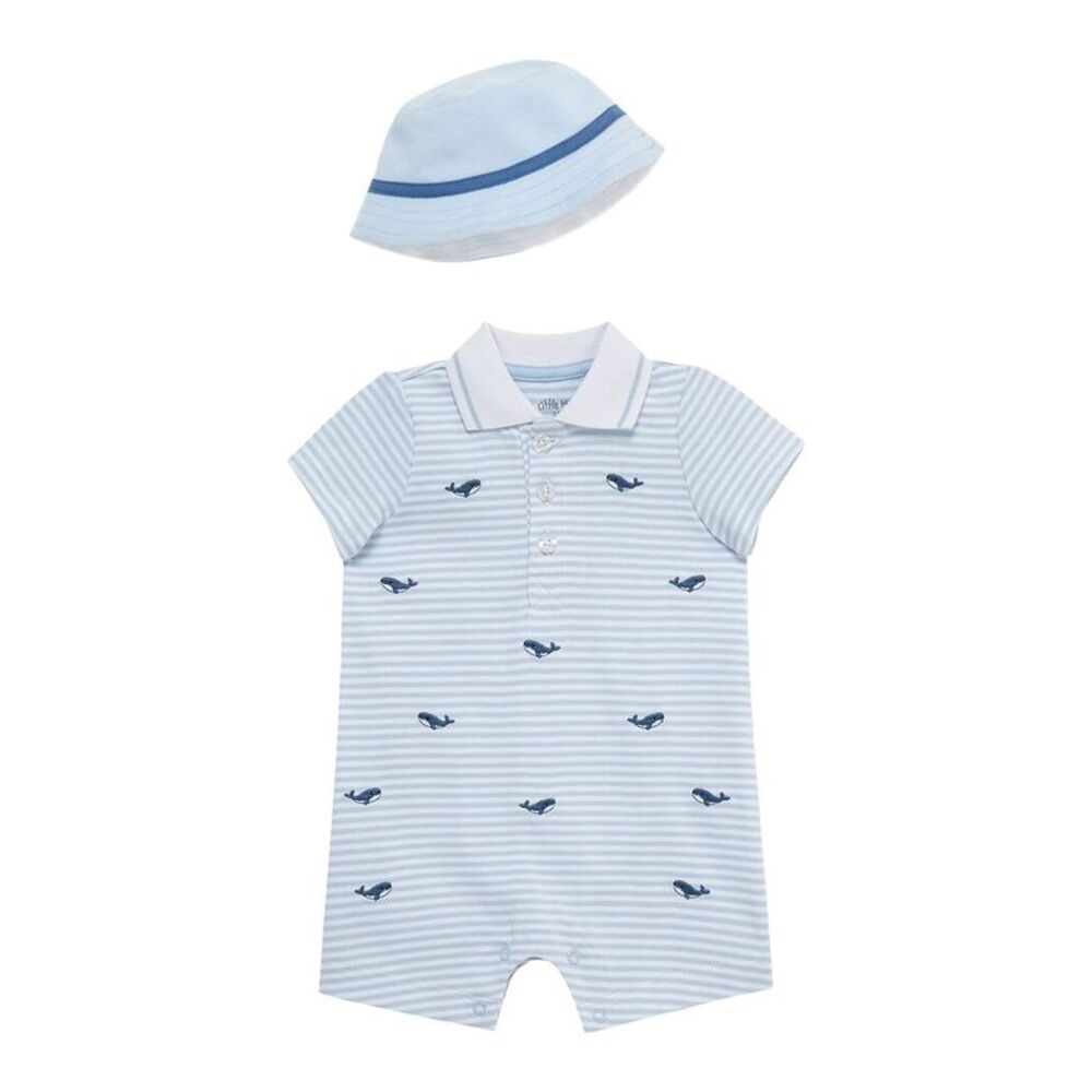 Little Me Baby-Boys  Whales Romper Hat